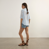 Sardine Embroidered Blouse - Sky Blue