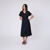 Seville Linen Dress - Black
