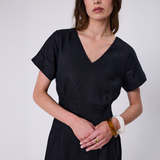 Seville Linen Dress - Black