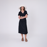 Seville Linen Dress - Black