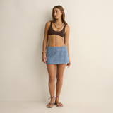 Towelling Wrap Skirt - Solstice Tide