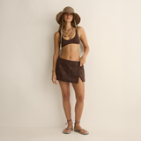 Towelling Wrap Skirt - Solstice Truffle
