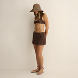 Towelling Wrap Skirt - Solstice Truffle