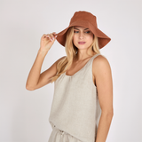 Soleil Linen Hat - Rust