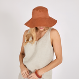 Soleil Linen Hat - Rust