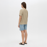 Tia Flocking Logo Tee - Sepia