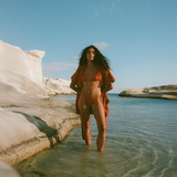 Towelling Mini Robe - Clay