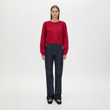 Maren Crop Emb Tracksuit Top - Ruby Red