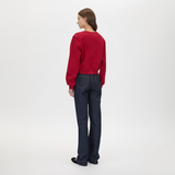 Maren Crop Emb Tracksuit Top - Ruby Red