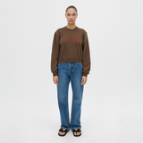 Maren Crop Emb Tracksuit Top - Chocolate