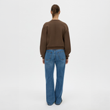 Maren Crop Emb Tracksuit Top - Chocolate