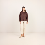 Uplifted Oversized Linen Shirt - Chocolate