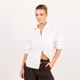 Uplifted Oversized Linen Shirt - Ivory