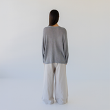 Cotton Wide Leg Pant - Oyster
