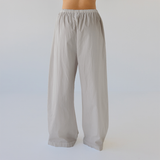Cotton Wide Leg Pant - Oyster